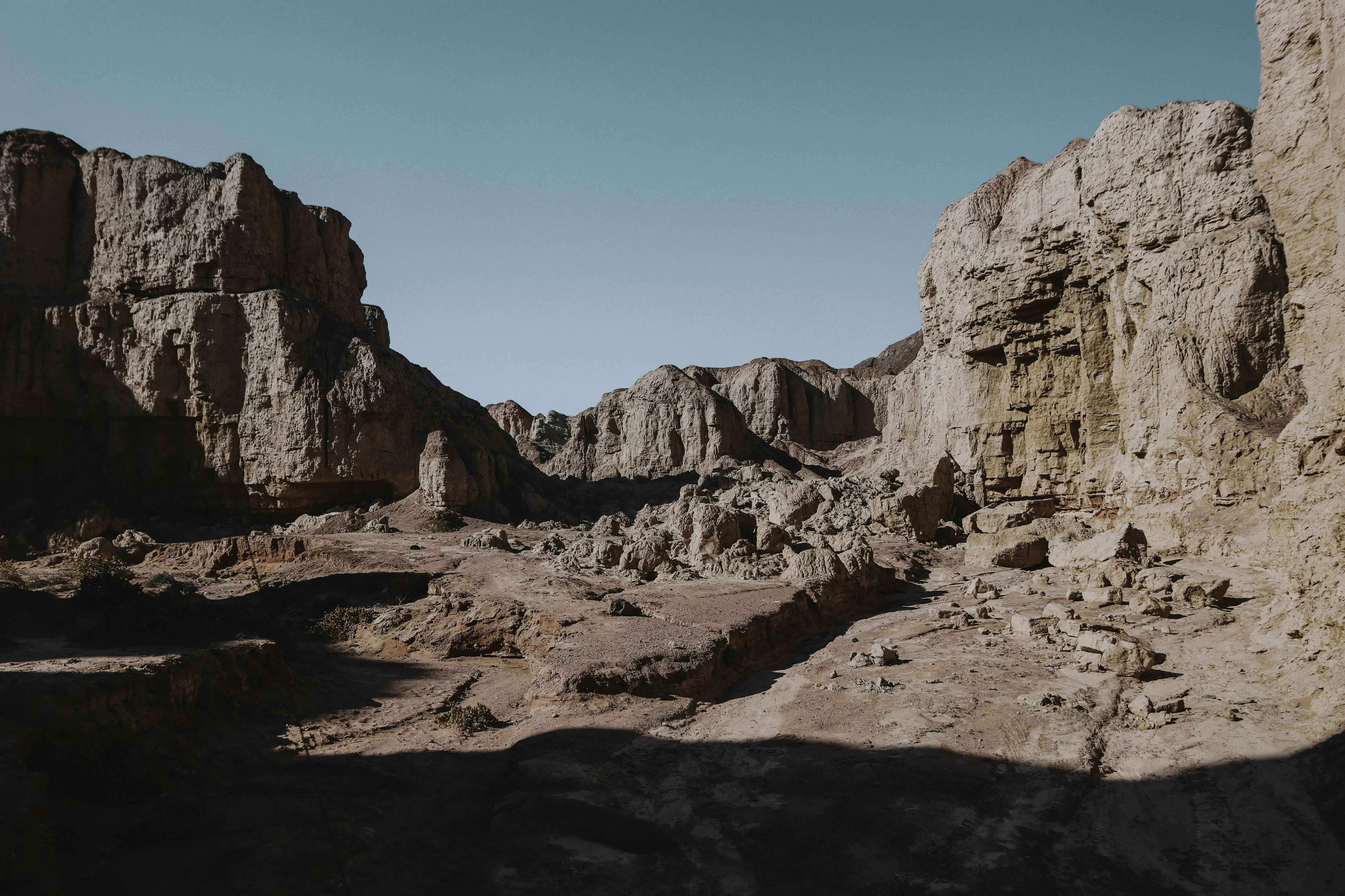 Panoramic view of Moon Landscape desert scenery in Namibia