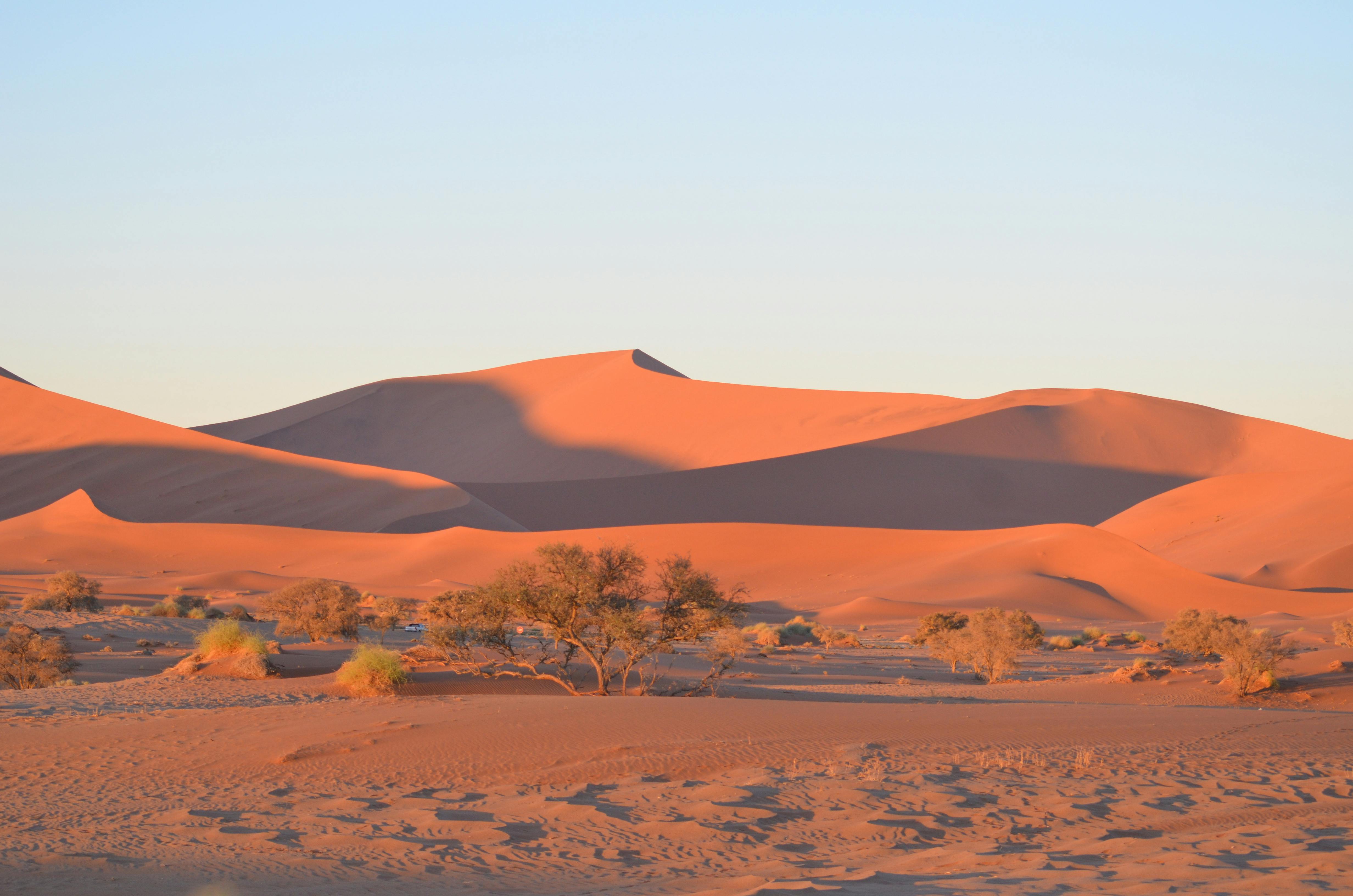 Sossusvlei landscape with towering red dunes